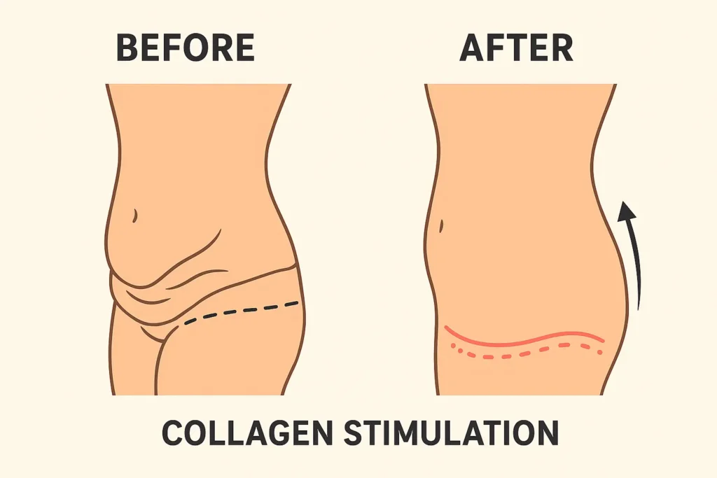Before and after results for sagging skin after weight loss injections Gerrards Cross